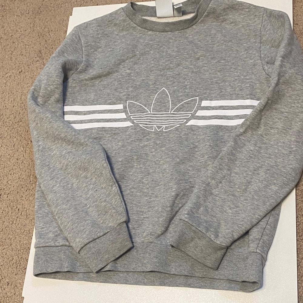 Adidas Kids Gray Crewneck Sweater